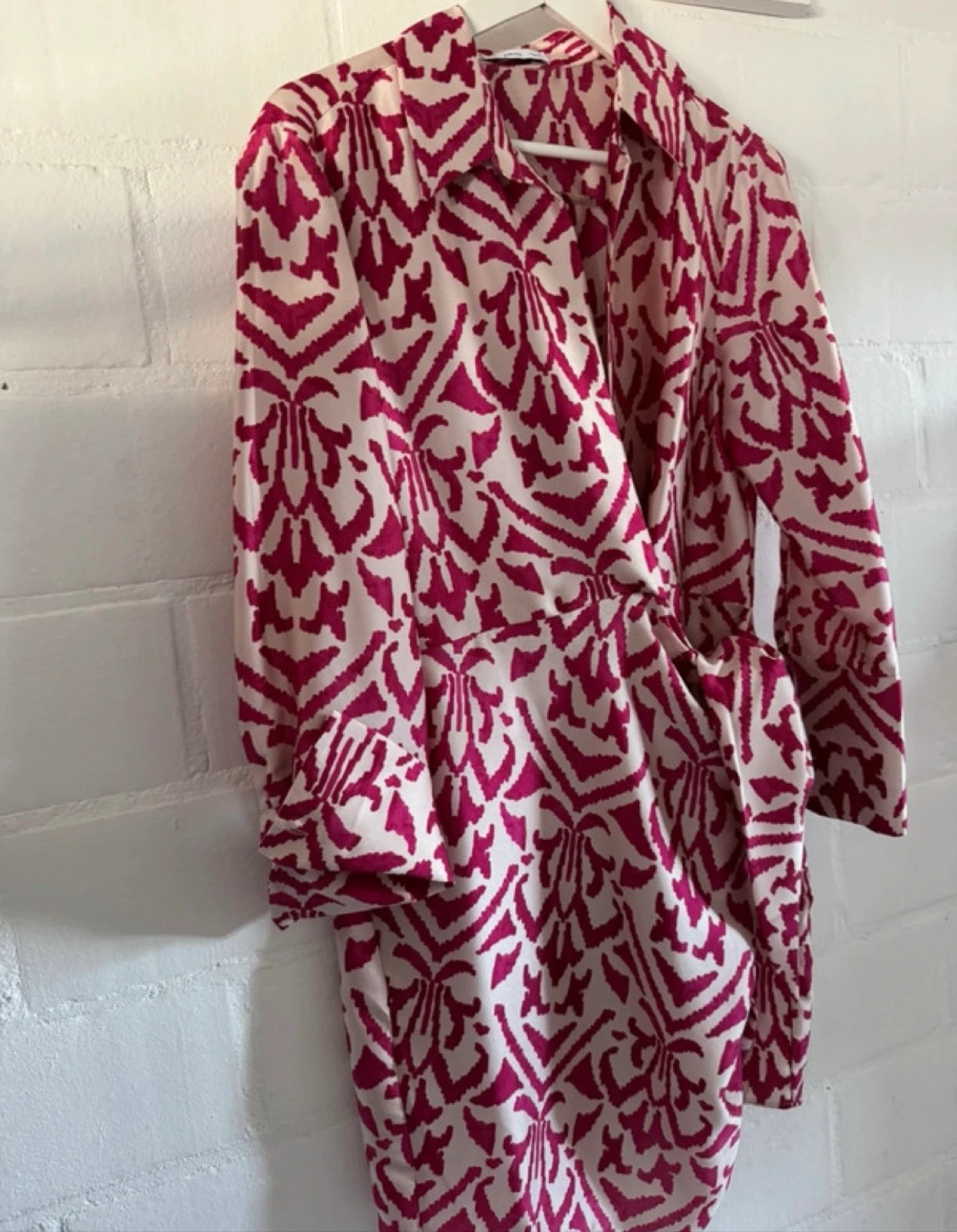 Mango wikkeljurk fuchsia print maat L nieuw – photo 4